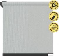 Рулонная электроштора НеоФьюжен Оливия 180х250 левая (серый, черная фурнитура)