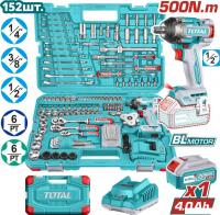 Total THKTHP31522 (гайковерт, 1 АКБ, набор инструментов)