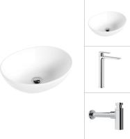 Умывальник Lauter 21652 + Reef 21CK8678C с сифоном 21635CH (хром)