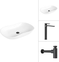 Умывальник Lauter 21570 + Reef 21CK8678BS с сифоном 21635B (черный матовый)