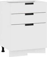 Шкаф напольный Трия Гренада 1Н6Я3 (белый/холст белый)