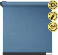 Рулонная электроштора НеоФьюжен Мегаполис 100х250 правая (синий, черная фурнитура)