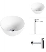 Умывальник Lauter 21601E + Reef 21CK8678C с сифоном 21635CH (хром)