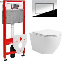 Унитаз подвесной Lauter Vortex 2110830 + TECE Kit 9400412 с кнопкой (хром)