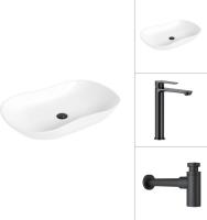 Умывальник Lauter 21570 + Moon 21СК8691BS с сифоном 21635B (черный матовый)