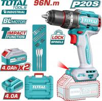 Ударная дрель-шуруповерт Total TIDLI20968 (с 2-мя АКБ, кейс)