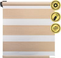 Рулонная электроштора НеоФьюжен Юпитер 220х250 левая (бежевый, черная фурнитура)