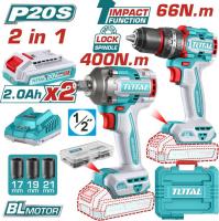 Total TCKLI20275 (шуруповерт, гайковерт, 2 АКБ, кейс)