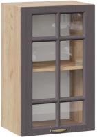 Шкаф навесной Трия Лина 1В45С (дуб крафт золотой/графит)