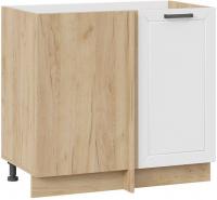 Шкаф напольный Трия Лорас 1Н9У (дуб крафт золотой/холст белый)