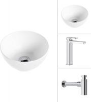 Умывальник Lauter 21601E + Cascade 21СК0655C с сифоном 21635CH (хром)