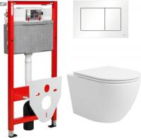 Унитаз подвесной Lauter Vortex 2110830 + TECE Kit 9400413 с кнопкой (белый)