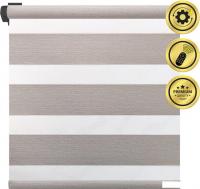 Рулонная электроштора НеоФьюжен Юпитер 130х250 правая (светло-серый, черная фурнитура)