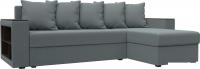 Угловой диван Лига диванов Дубай Лайт правый 121640 (рогожка амур серый)