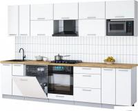 Готовая кухня Интерлиния Мила Gloss 3.0-ПМ2 (белый/белый/дуб бунратти)