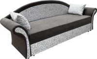 Диван Анмикс Риччи (темно-коричневый, велюр/принт инкас)
