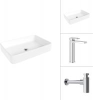 Умывальник Lauter 21842 + Cascade 21СК0655C с сифоном 21635CH (хром)