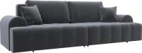 Диван Лига диванов Лига-080 131117 (велюр Seven 17 серый)