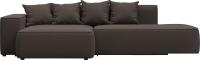Угловой диван Лига диванов Лига-065 левый 129798L (рогожка амур 05 коричневый)