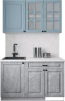 Готовая кухня Интерлиния Мила Деко 1.3А (керамика/океан/опал светлый)