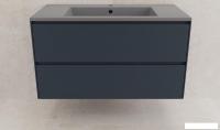 Symbolite Тумба под умывальник Лима 100 Line Plus 2 ящика + Line 100x48 (подвесная, графит/серый шел
