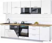 Готовая кухня Интерлиния Мила Gloss 2.9-ПМ2 (белый/белый/дуб бунратти)