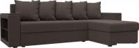 Угловой диван Лига диванов Дубай Лайт правый 121639 (рогожка амур коричневый)