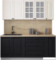 Готовая кухня Интерлиния Мила Деко 1.9Б (черный/белый/дуб бунратти)