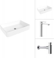 Умывальник Lauter 21842 + Moon 21СK81691C с сифоном 21635CH (хром)