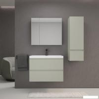 Symbolite Тумба под умывальник Манхэттен 80 Plus 2 ящика (подвесная, олива)