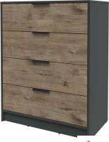 Комод Интерлиния Концепт КТ-К80 (дуб веллингтон/антрацит)