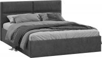 Кровать Трия Глосс универсальная с ПМ тип 1 140x200 (микровелюр Wellmart Graphite)