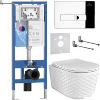 Унитаз подвесной Roxen Vine Tornado в комплекте с инсталляцией StounFix Dual Fresh 6 в 1 979002 (кно