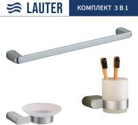 Набор аксессуаров для ванной Lauter 21SH1061 + 21SH1051 + 21SH70101 (Chrome, 3 предмета)