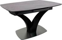 Кухонный стол Аврора Нотр Дам Moderne 140-180x850 (камень серый Greys Grey/черный матовый)