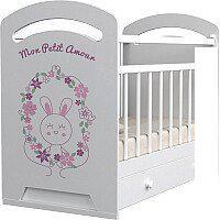 Классическая детская кроватка VDK Mon Amur маятник-ящик (белый)