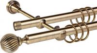 Карниз для штор АС ФОРОС Grace D19Г/19Г + наконечники Орион (2м, антик)
