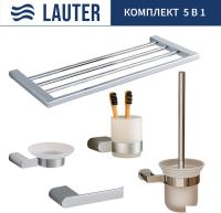Набор аксессуаров для ванной Lauter 21SH1061 + 21SH1051 + 21SH1101 + 21SH1151 + 21SH1111 (Chrome, 5