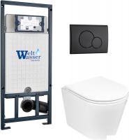 Унитаз подвесной WeltWasser Marberg 507 + Salzbach 043 GL-WT + Mar 507 RD MT-BL