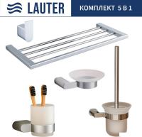 Набор аксессуаров для ванной Lauter 21SH1061 + 21SH1051 + 21SH1091 + 21SH1151 + 21SH1111 (Chrome, 5