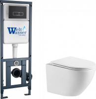 Унитаз подвесной WeltWasser Marberg 410 + Merzbach 043 GL-WT + Mar 410 SE MT-BL
