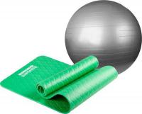 Набор для йоги Sundays Fitness IR97402-75 + IR97505C (серебристый/зеленый)