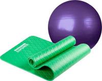 Набор для йоги Sundays Fitness IR97402-65 + IR97505C (фиолетовый/зеленый)