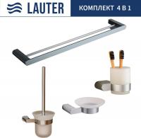 Набор аксессуаров для ванной Lauter 21SH1061 + 21SH1051 + 21SH7021 + 21SH1111 (Chrome, 4 предмета)