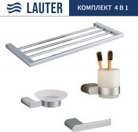Набор аксессуаров для ванной Lauter 21SH1061 + 21SH1051 + 21SH1101 + 21SH1151 (Chrome, 4 предмета)