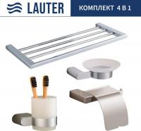 Набор аксессуаров для ванной Lauter 21SH1061 + 21SH1051 + 21SH110А1 + 21SH1151 (Chrome, 4 предмета)