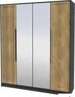 Шкаф распашной Интерлиния Концепт Тренд КТ-Ш4(з) (антрацит/дуб вотан)