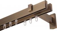 Карниз для штор Lm Decor Флэт Лайн Изи двойной (антик, 1.6м)