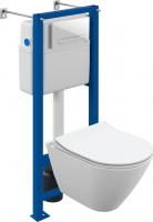 Унитаз подвесной Cersanit City Smart CO DPL EO Slim (с кнопкой Estetica 64109 белый)