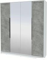 Шкаф распашной Интерлиния Концепт Тренд КТ-Ш4(з) (белый платинум/керамика)